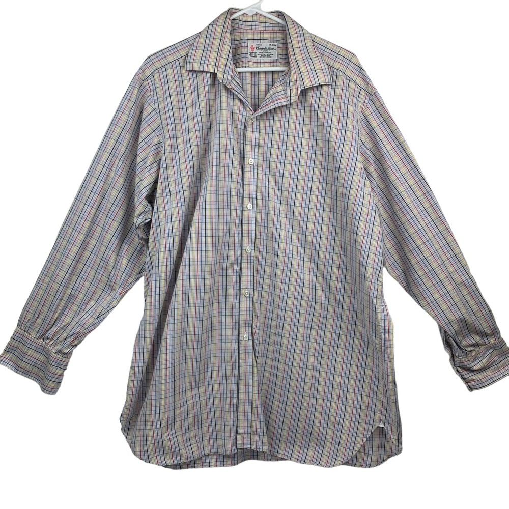 Turnbull & Asser Men's Multicolor Check Long Sleeve Button Down Size 17/43